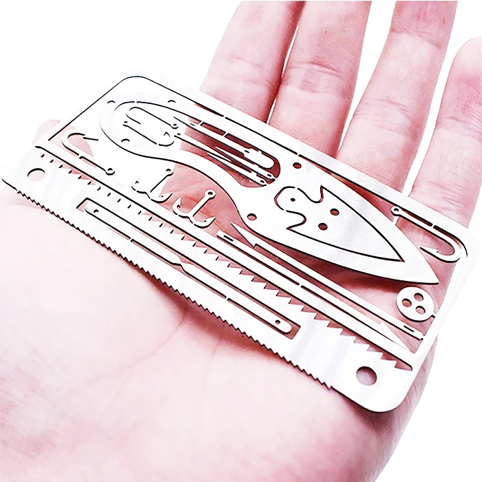 

Outdoor Camping Supplies Multifunctional Fishing Survival Kit, Survival Card 22 in 1 Fishing Hook Tool Card, Multi function survival card multi tool opener