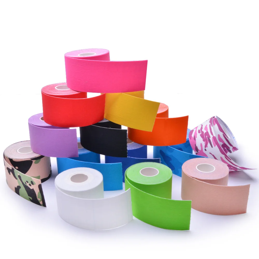 

Factory Sports Safety Therapy Muscle Physiotherapy Orthopedics Support Cotton Athletic Breathable Kinesiology Sports Tape, Multi colors