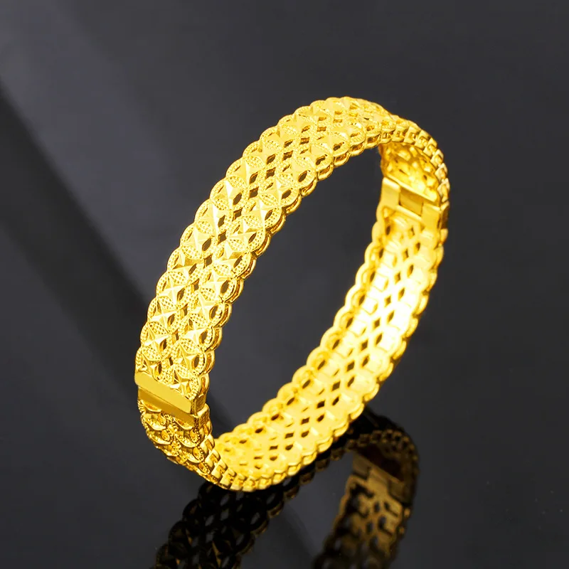 

FAHMI 18K24K gold-plated bracelet, sand , non-fading ladies, buckle , new promotion gift Men Rings gold filled jewelry