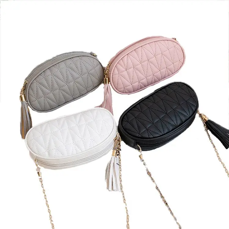 

2021 new fashion small bag female chain slant small round bag handmade bag wholesale D11575