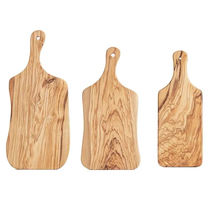 

DiYue Homeware DIY20994 Wholesale Cheese Serving Plates Chef Wooden Handle Chopping Blocks Solid Eco Olive Wood Cutting Boards