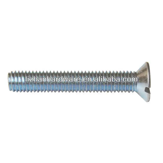 
slotted drive flat head machine screw zinc plated grade 8.8 or 4.8 