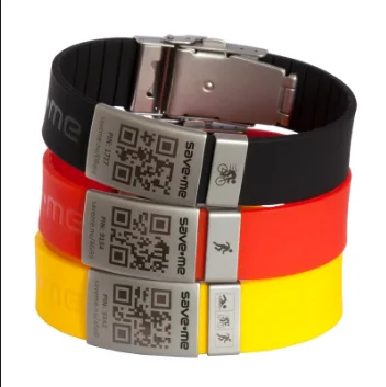 

29/35/45mm ID Plate Laser-engraved silicone elite id bracelet with double safe clasp, Customized color