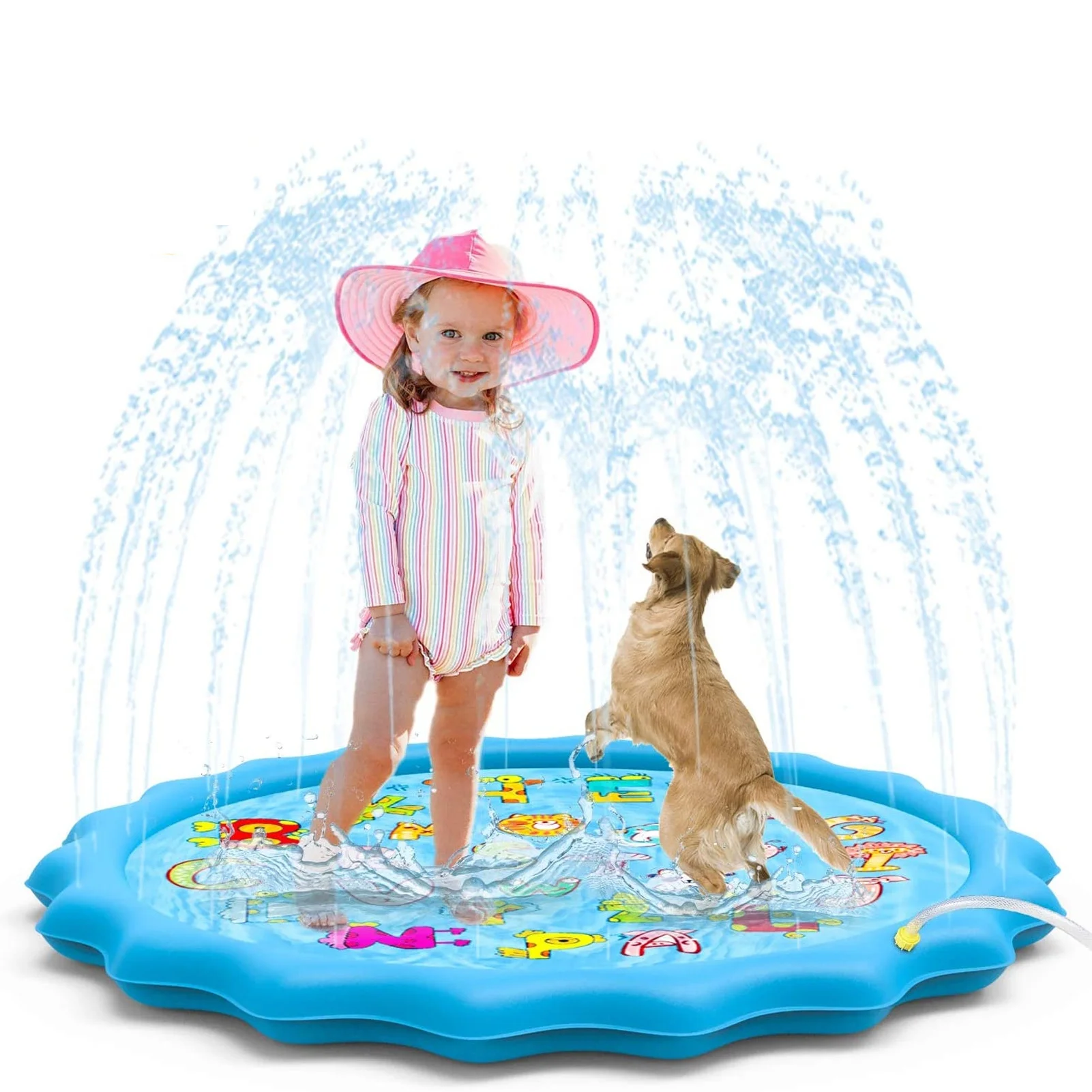 

Wasserspielzeug Garten Kinder Sprinkler Matte mit Ozeanmuster, Sommer Outdoor Splash Play Matte, Splash Spielmatte Baby, Custom color