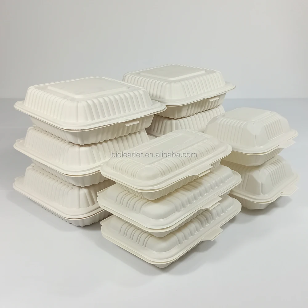 

Biodegradable Compostable Plastic Corn Starch Cornstarch Clamshell Food Box Food Packaging