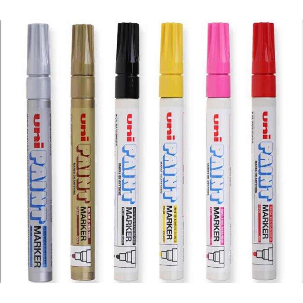 Uni-Ball PX-30 4.0~8.5mm Broad Oil Based Permanent Paint Marker 6 Colours set 