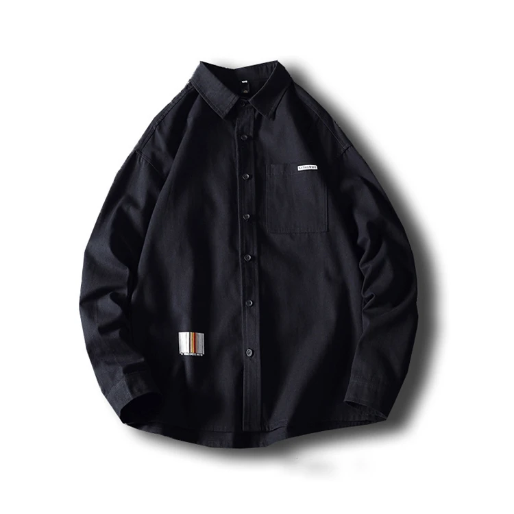 

2021 Best selling men fashion shirt New casual large size tooling solid color men long sleeve shirt custom men cotton shirt