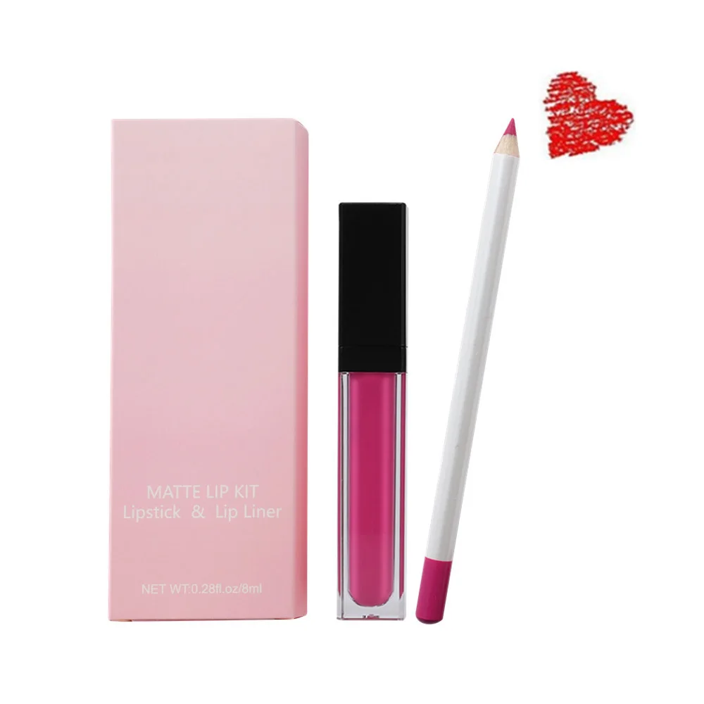 

Wholesale 16 Colors Waterproof Matte Lip Liner Kit Custom Logo Lipstick Lipliner Set Lipgloss And Lip Liner Pencil Box Set, 16 colors available