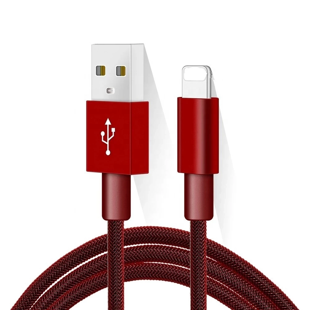 

Nylon Braided USB Cable MFI Certified Fast Charging Cable 3ft For Iphone X/6/7/8/5s/ Ipad/Ipod, White, black, red/customized