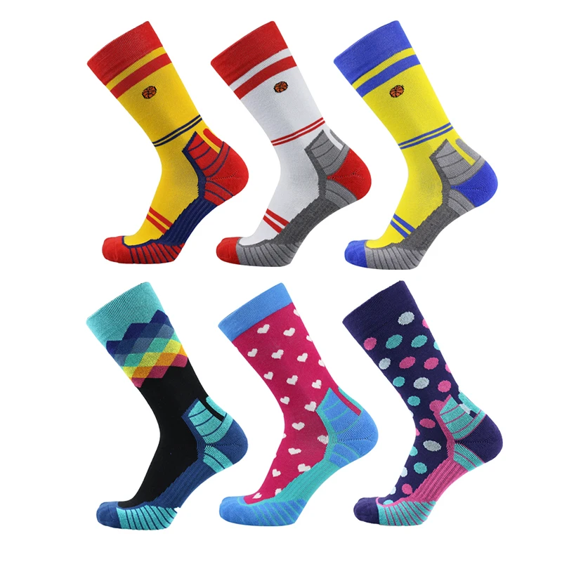 YUELI yiwu new design wholesale fuzzy happy funny socks women compression custom sport basketball socks men