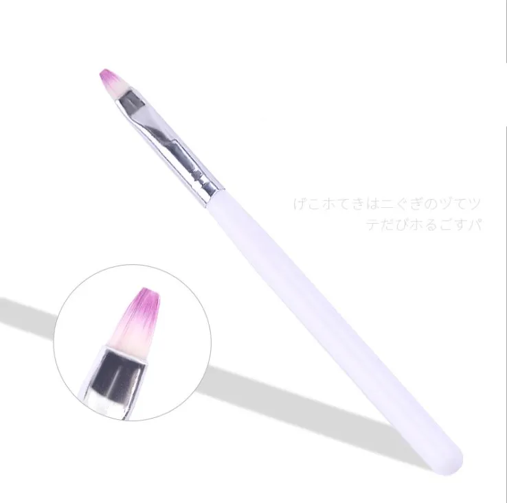 

HOT White Acrylic Handle Nail Art Liner Brush Gel Glitter Uv Painting Brush nail art dotting pen