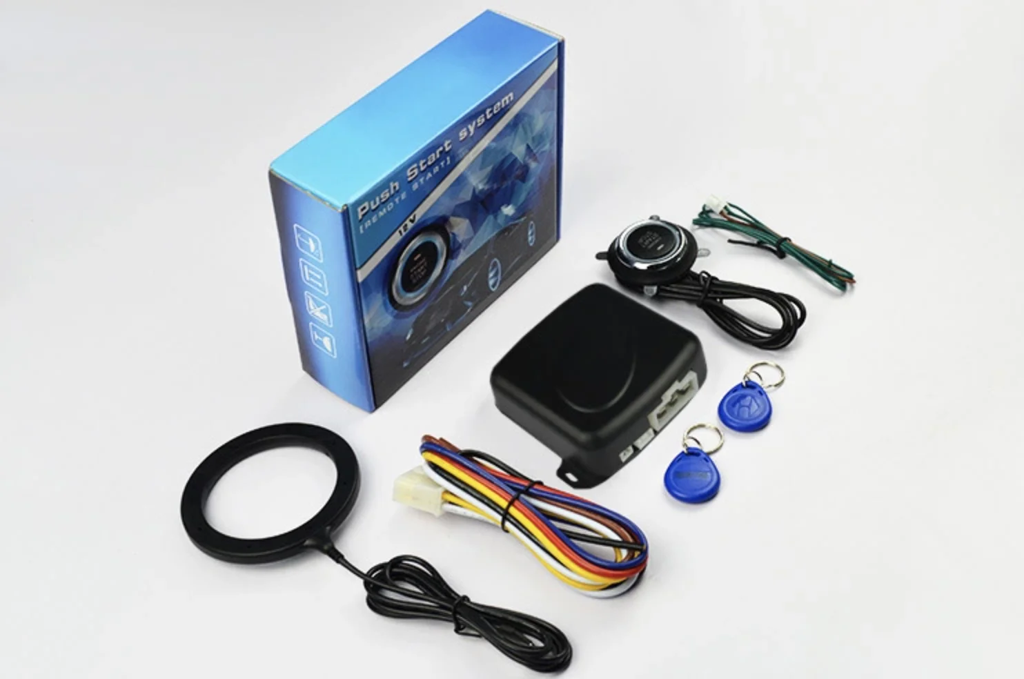 Universal High Quality Car Push Button Start Alarm Security Keyless ...