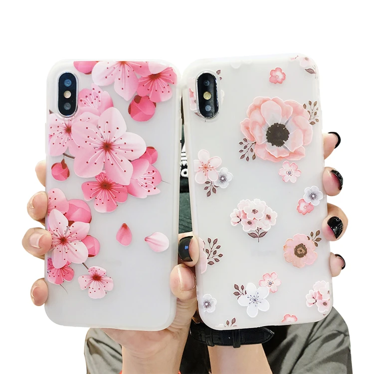 

Mobile phone cover soft tpu Flower phone case for iPhone x xs max