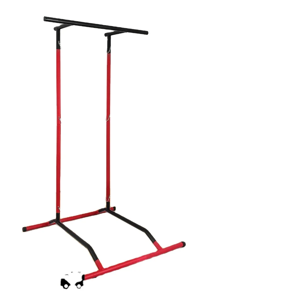 

Pull Up Home Calisthenics Equipment Muscle ups Pull Up Bar Station Core Exercise Chin Ups Dips Training Workout, Black + red