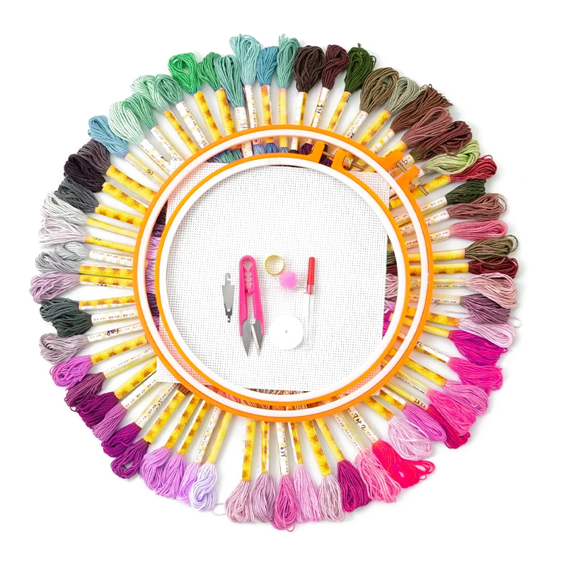 

Rainbow Color Embroidery Cotton Thread for Cross Stitch Accessories Bracelet Yarn Craft Thread