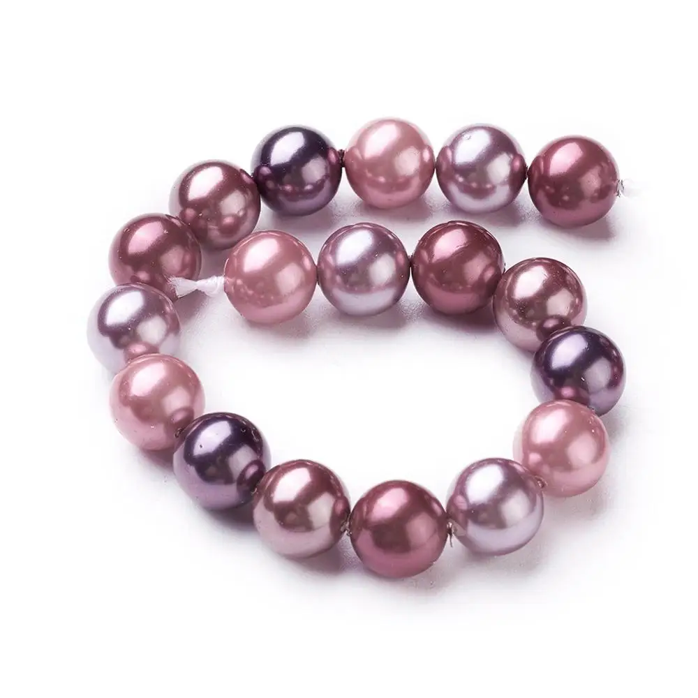 

Pandahall 10mm Round OldRose Electroplate Shell Pearl Beads