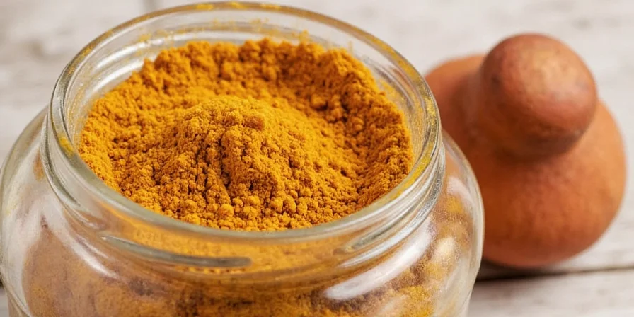 A joyful chef sprinkling curry powder