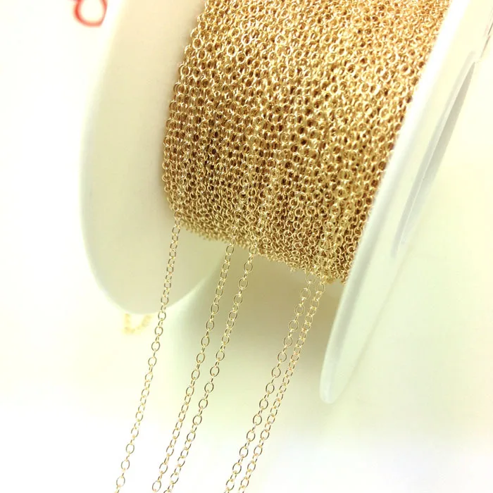 

Wholesale hight quality no faded 14K real Gold Filled round O-chain cable chain