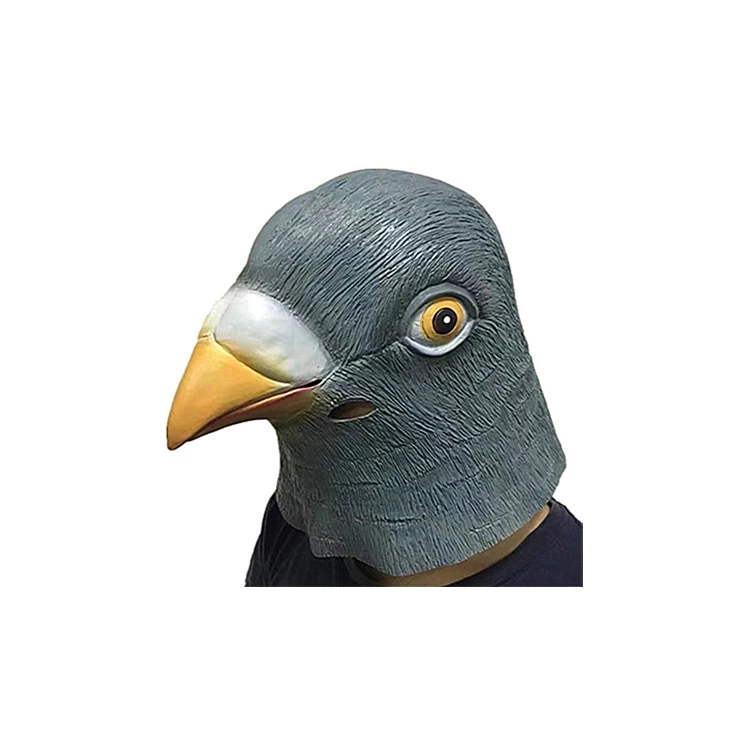 
Molezu OEM Factory Eco friendly Natural Latex Christmas Pigeon Full Head Mask Halloween Animal Bird Party Masks 