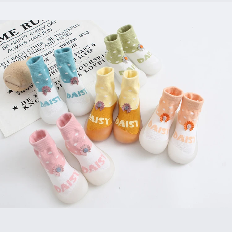 

Baby Toddler Sock Shoes Infant Soft Rubber Sole Shoes Breathable Cotton First Walking Shoes Anti-Slip for Kids Baby Girls Boys