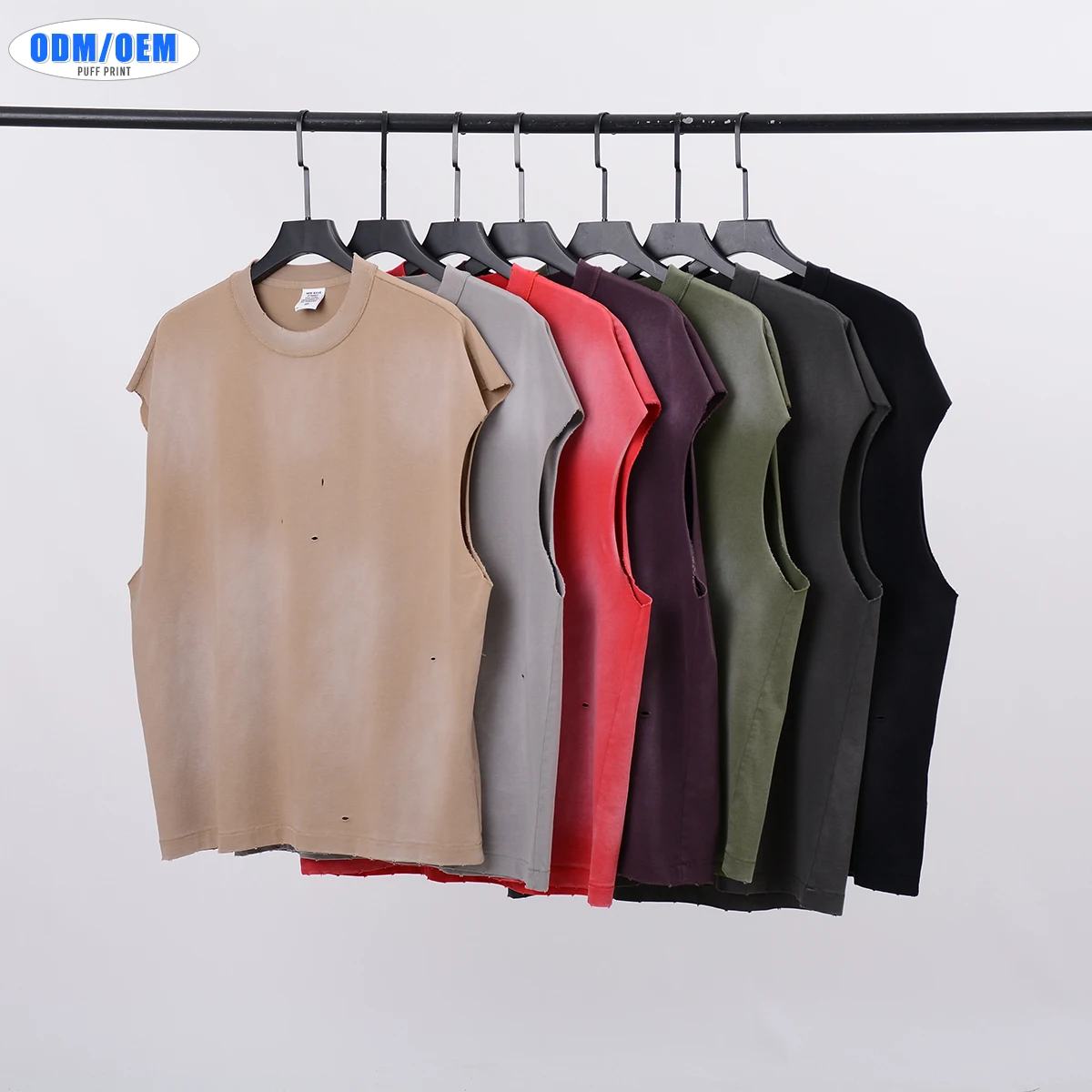 Oversized 100% Cotton Washed Vintage Sleeveless T Shirt