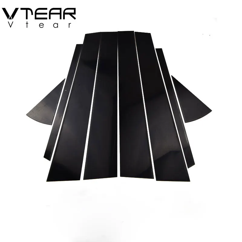 

Vtear For Nissan Tiida accessories car window BC pillar decorative sticker column post trim film car-styling pillars 2011-2019, Black