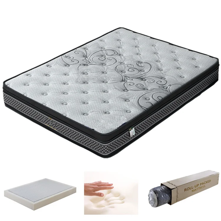 

Bamboo mattresses orthopedic hybrid cool gel memory foam pocket coil spring mattress colchones compressed in box