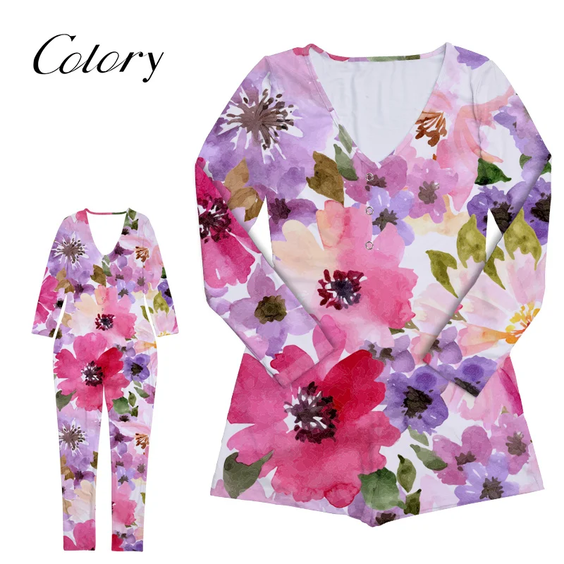 

Colory Rompers Womens Flower Custom Animal Wholesale Onesie Sexy, Picture shows