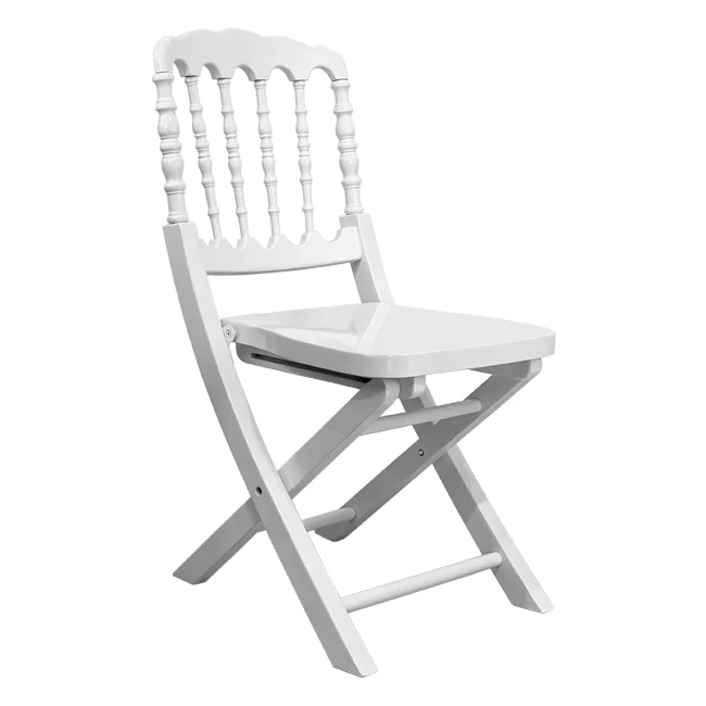 New Design White Wooden Napoleon Folding Chairs