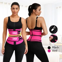 

Custom Logo New Workout Lose Weight Tummy Control Shaper Compression Double Belt Women Latex Waist Trainer Corset