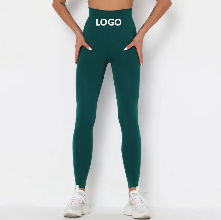 

Huanwei Newest Outdoor Seamless Knitted Jogger Sweatpants Solid Color Women Sexy Butt Lift High Waist Fitness Yoga Leggings