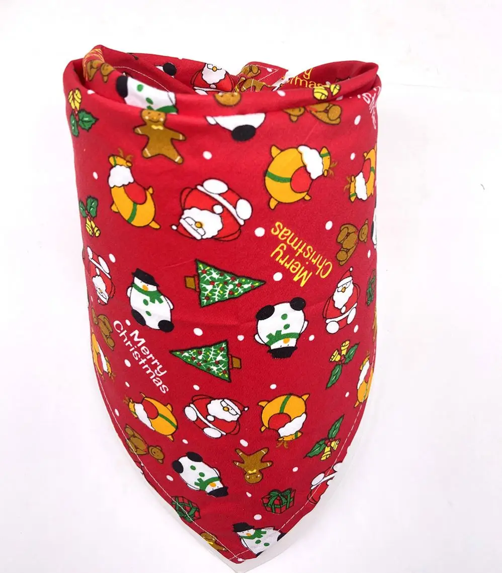 

Wholesale Cotton Christmas Style Christmas Pet Dog Bandana