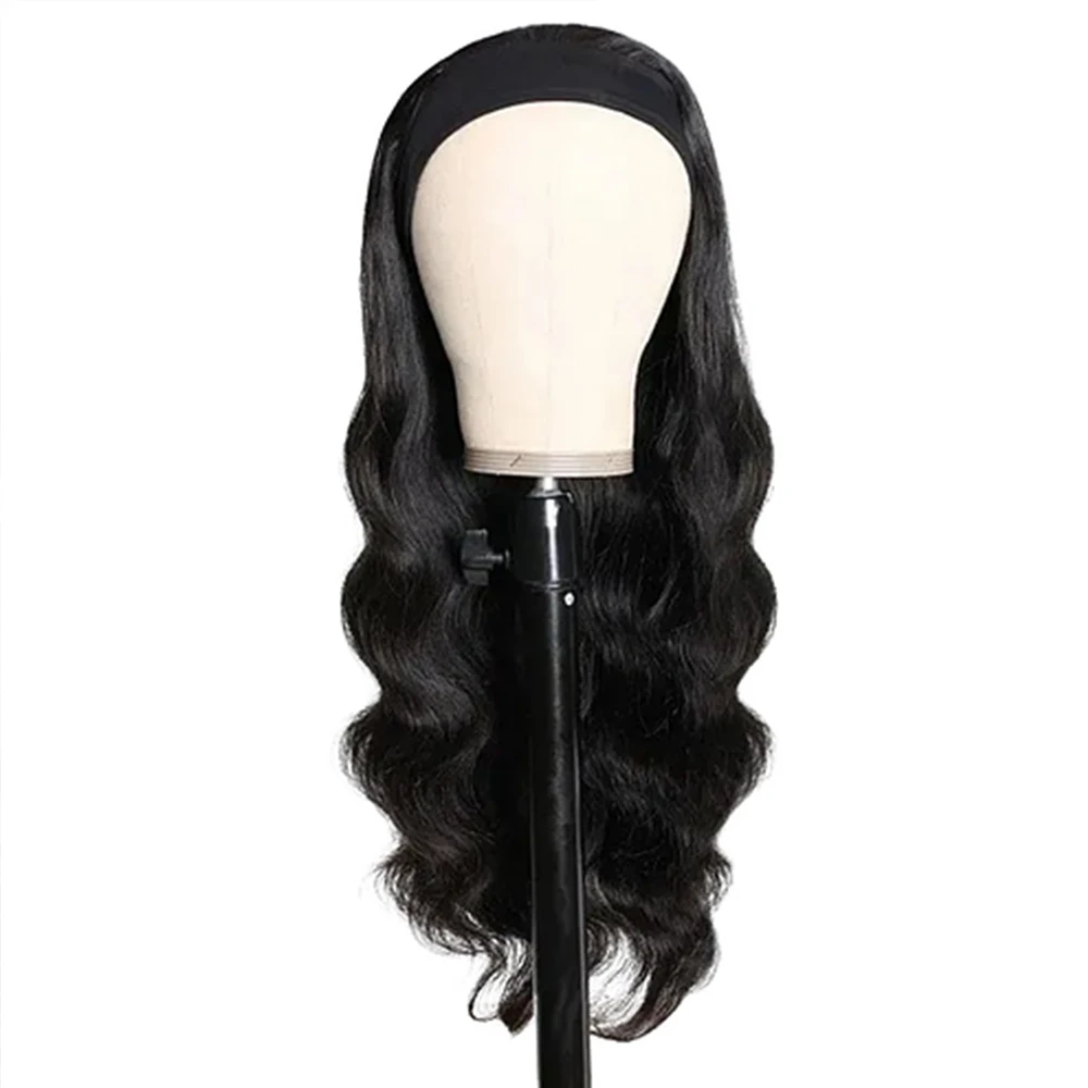 

Hot Sell Raw Indian Virgin Remy Human Cuticle Aligned Body Wave Hair None Lace Wigs For Black Women Glueless Headband Wig
