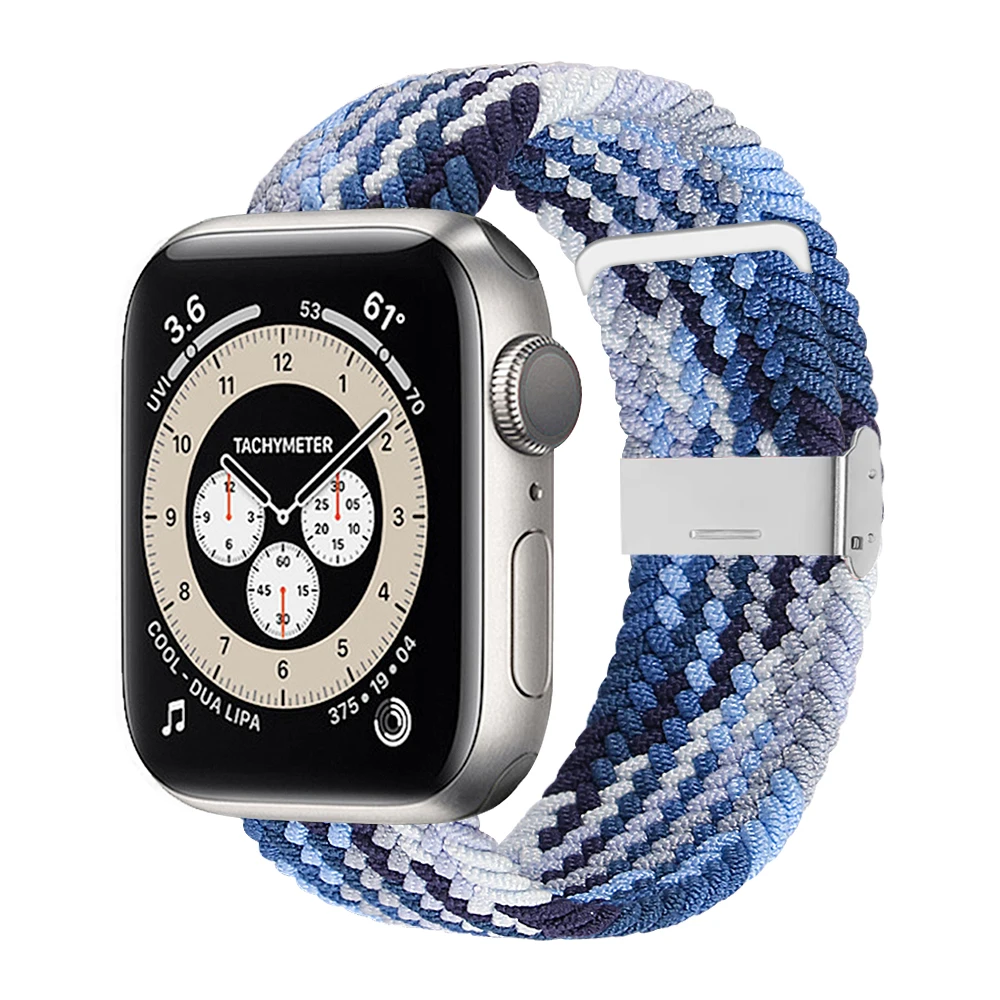 

Replacement Watch Band Braided Solo Loop Wrist Strap for Apple Watch 4 5 6 SE Men Women