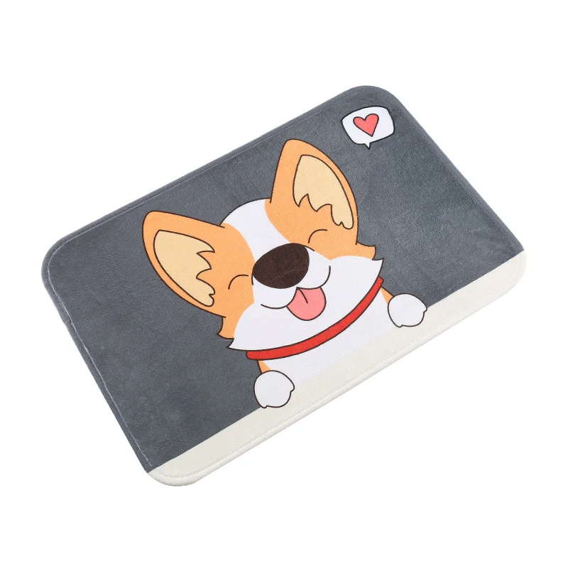 

Cartoon Bath Mat Anti-Slip Doormat Absorb Water Floor Carpet Cute Shiba Inu Corgi Dog Bear Cat Kitchen Bedroom Rug Entrance Mats