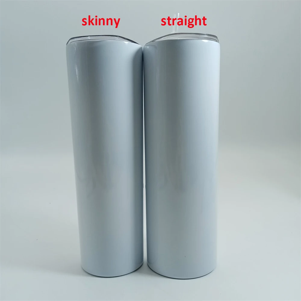 

Amazon hot sale in stock white 30oz sublimation blanks straight skinny tumbler with straw