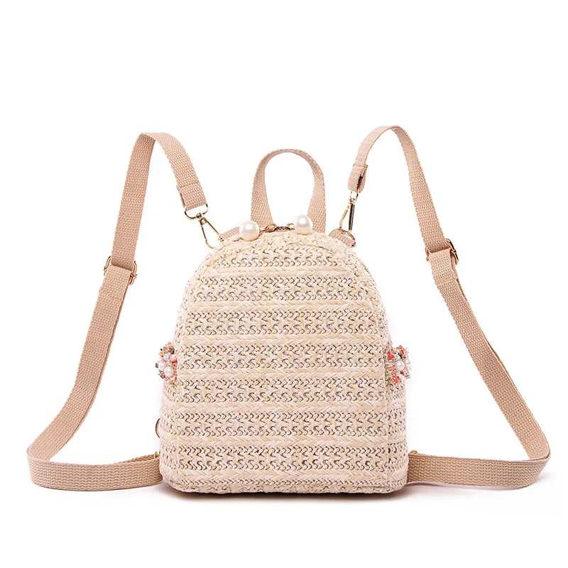 2018 Summer Trendy Women Backpack Straw Small Beach Bags - Buy Straw ...