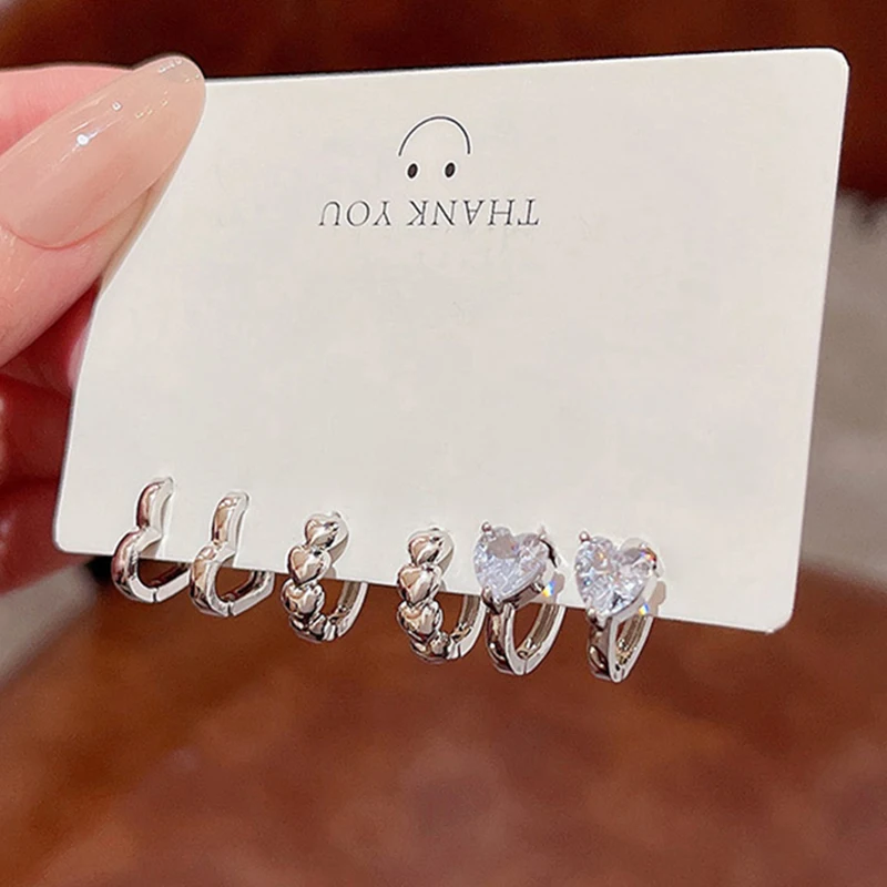 

925 Silver Small Circle Hoop Earrings Hypoallergenic Heart Earrings for Women Jewelry