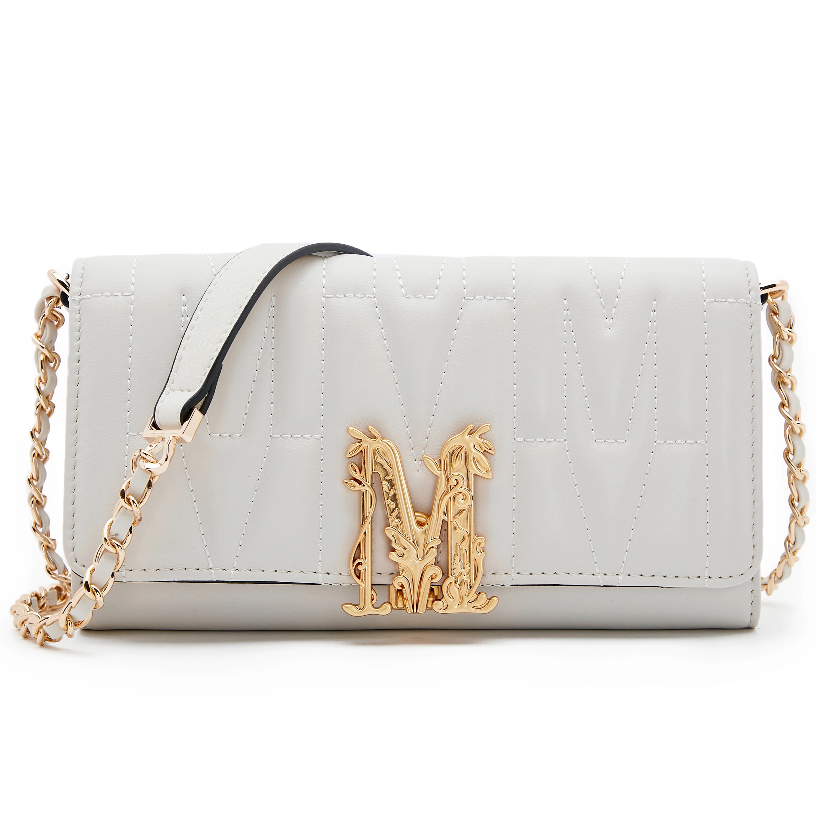 

Entry fashion natural high-quality first layer cowhide envelope bag women chain handbags, White