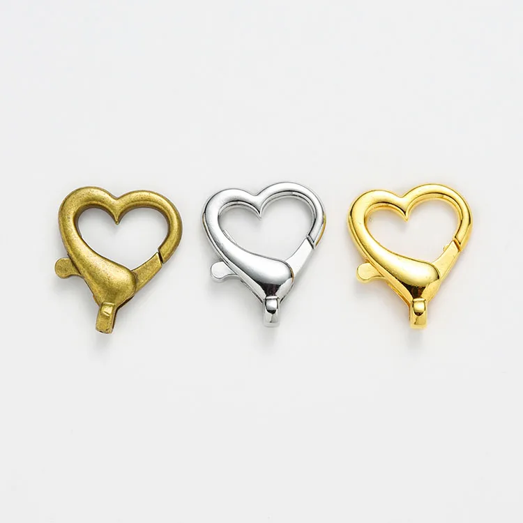 

Large Good Quality Antique Bronze/Silver tone/Gold Heart Shape Lobster Clasp Hooks Connector Pendant Charm Finding,DIY Accessory, Picture