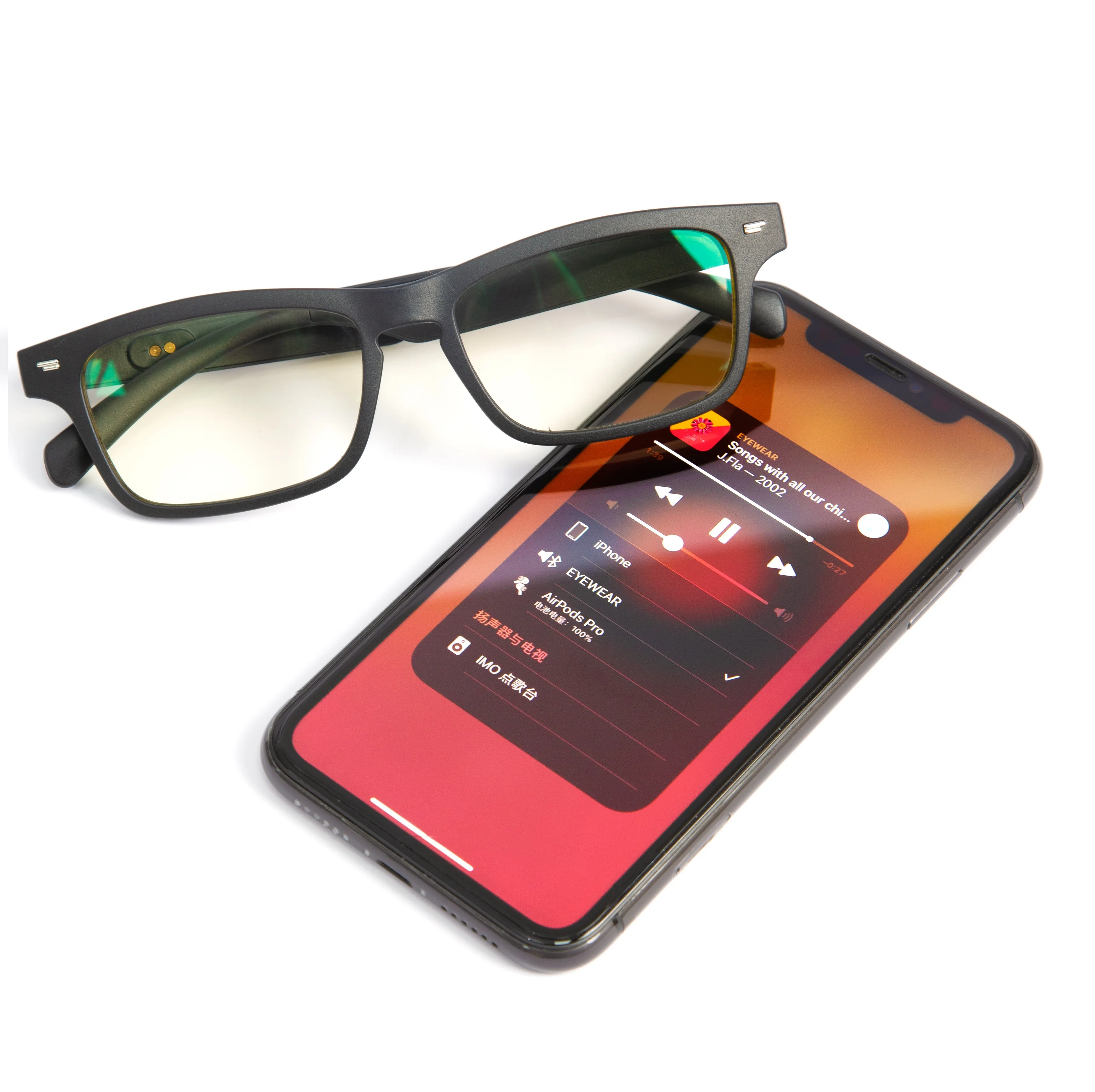 

Wholesale fashionable cheap smart glasses Blue tooth Call Music and Navigation men sport sunglasses with optical insert lens