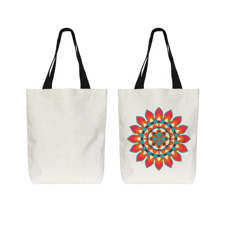 

New Arrival Sublimation Blank Linen Shopping Tote Bags, Beige