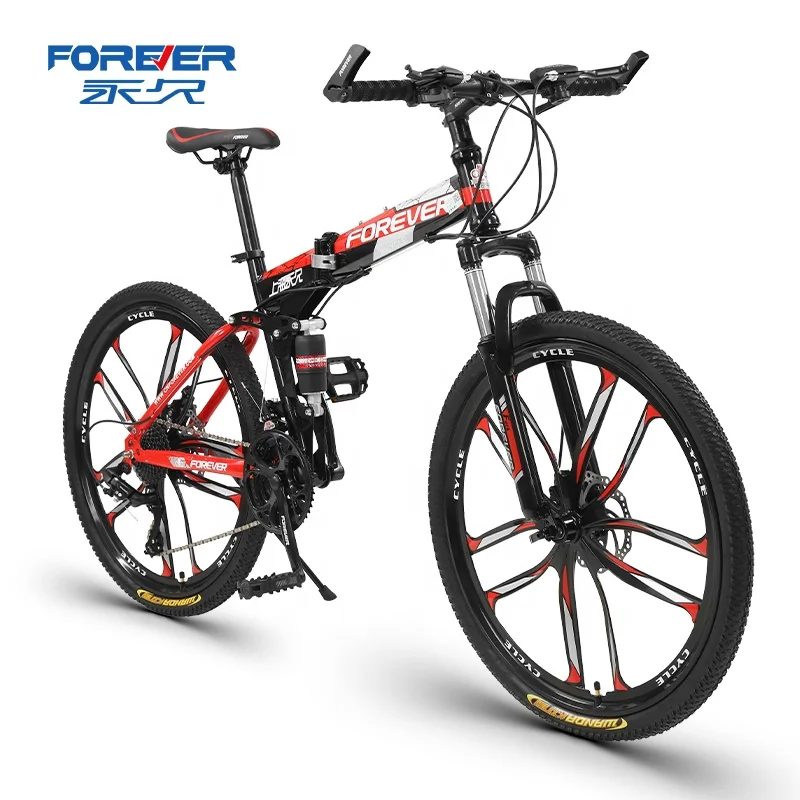 

FOREVER Cheap wholesale 21speed Folding Mountain Bike 24/26 inch front and rear shock absorption off road mountain bike