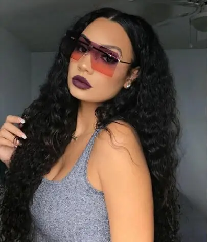 

Oversized Brown Sunglasses 2020 Women Retro Vintage Sunglasses Luxury Brand Rimless Hot Sale Eyewear Big Shades, Picture