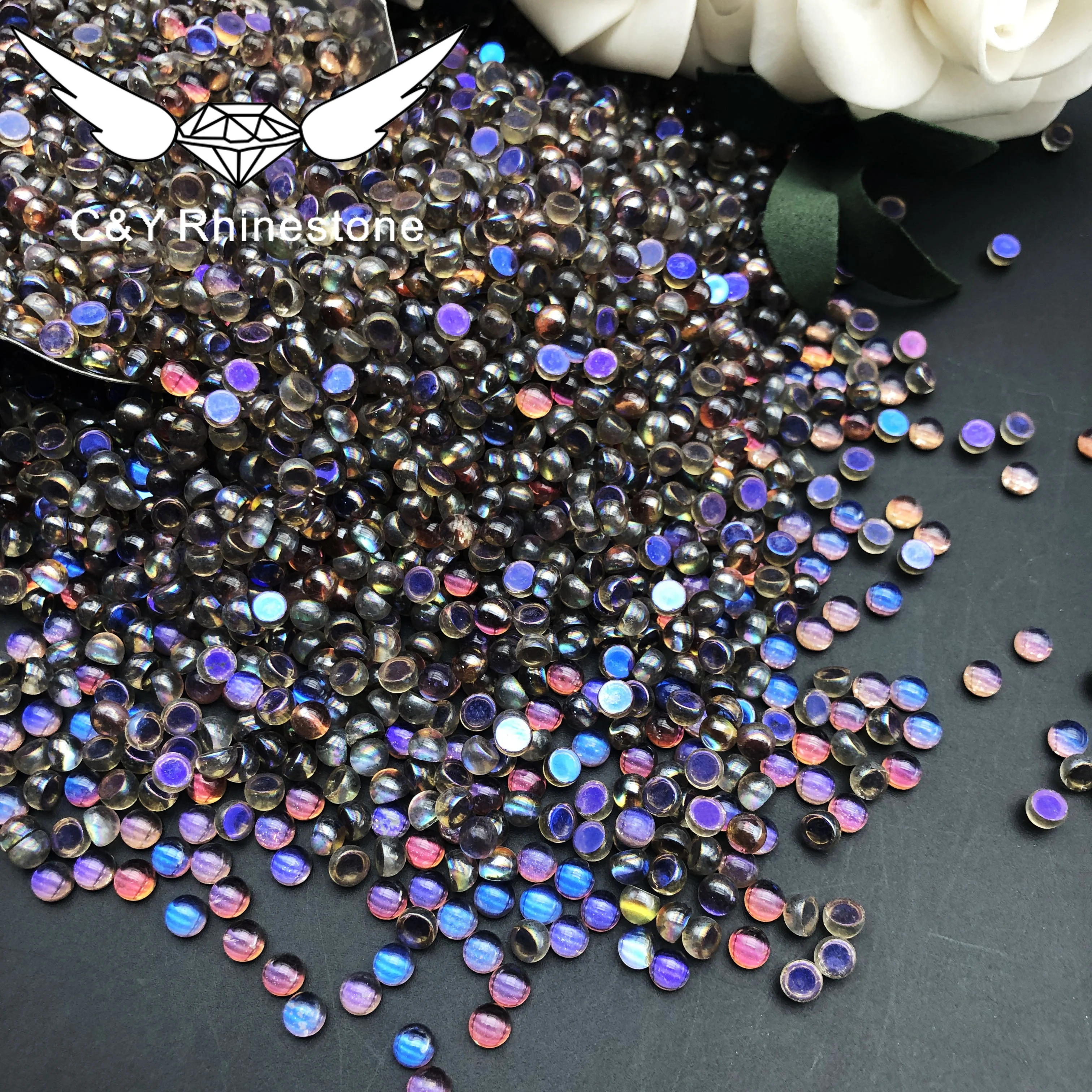 

CY Mix Sizes Mermaid Tears Half Pearls Beads Flatback Rhinestones For Nail Decoration Diy Crafts