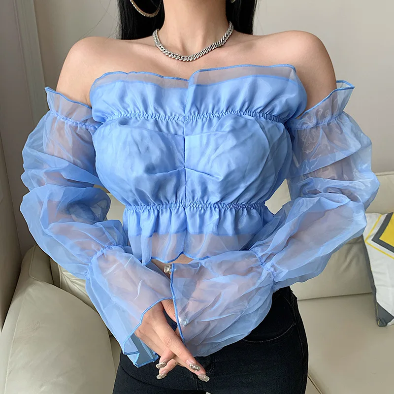 

2020 New Arrivals autumn fashion off shoulder design casual women long sleeve tops