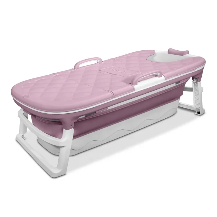 

USA Free Shipping 137CM PP TPE Freestanding Bathroom Bathtub Adults New Design Foldable Bathtub, Pink