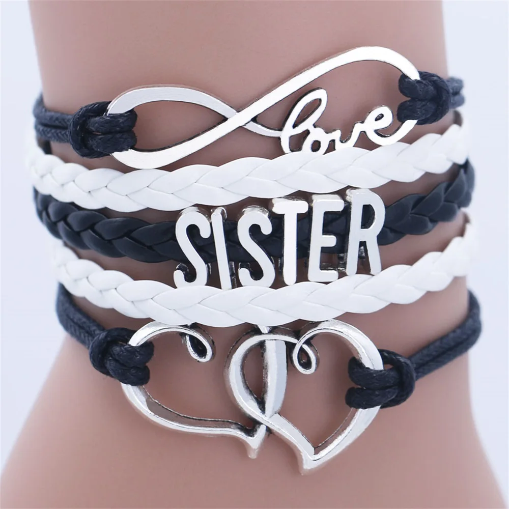 

SISTER Kids Double Heart Chain Bracelet for Girls Friendship Bracelets Jewelry Multi-layer Charm Bracelet Fashion Jewelry, As picture