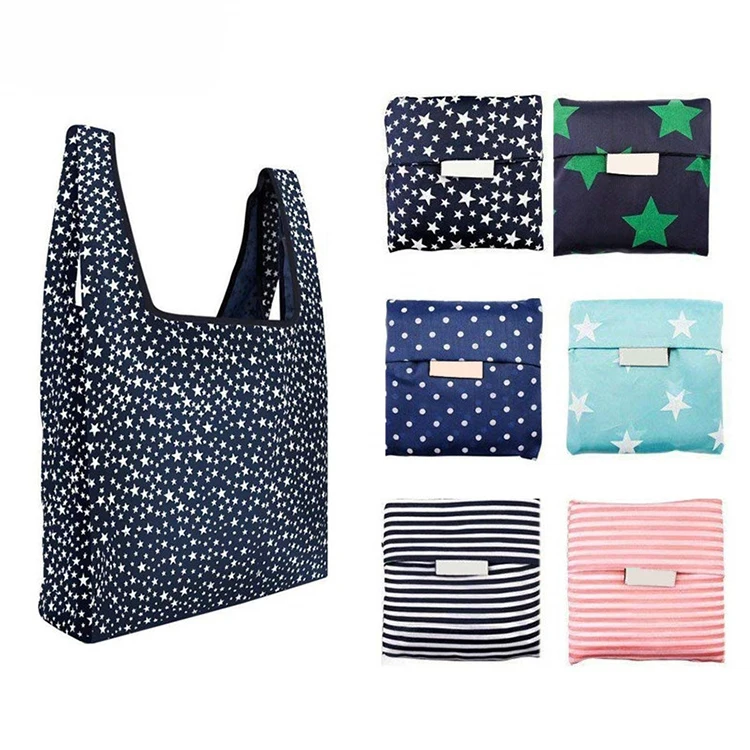 

portable folding large tote bag reusable foldable oxford eco shopping bag custom, Customized color