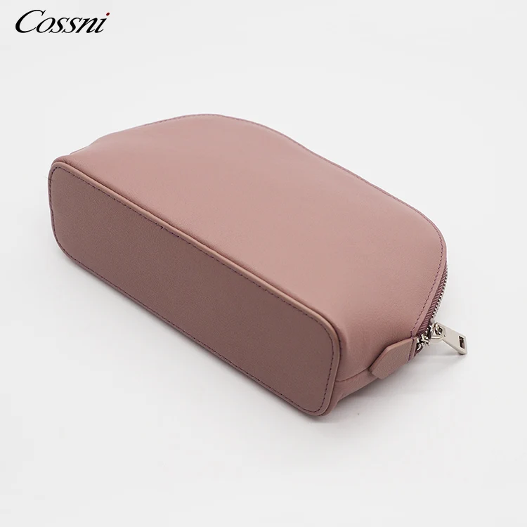

Luxury Genuine fashion leather women make up bag smooth leather cosmetic bag for ladies, Customized